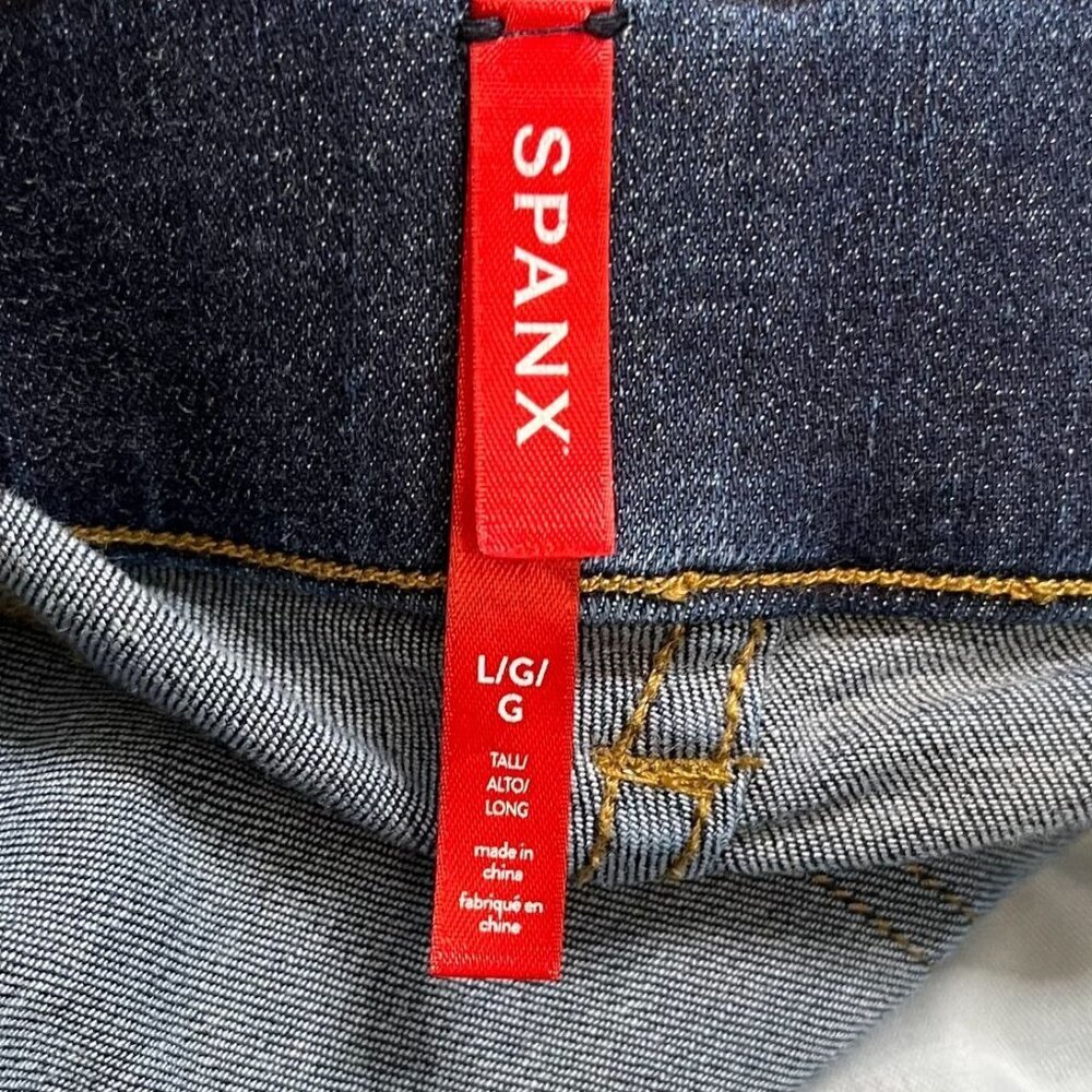 Spanx Pull-On Shaping Skinny Jeans Dark Wash Large Comfort Stretch - Picture 7 of 10
